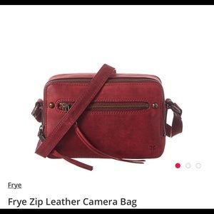 Frye leather zip camera bag